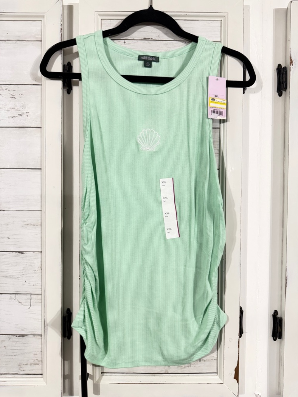 Wild Fable Mint Green Ribbed Tank Top XXL Sleeveless Stretch Shell Graphic